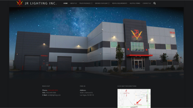Fox IT Concepts - Website design and management | JR Lighting's Home page capture